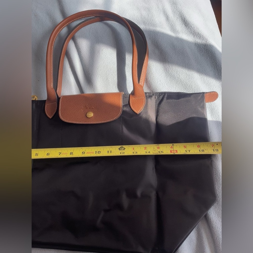 Longchamp Le Pliage large Black and Brown Tote Bag - Picture 5 of 9